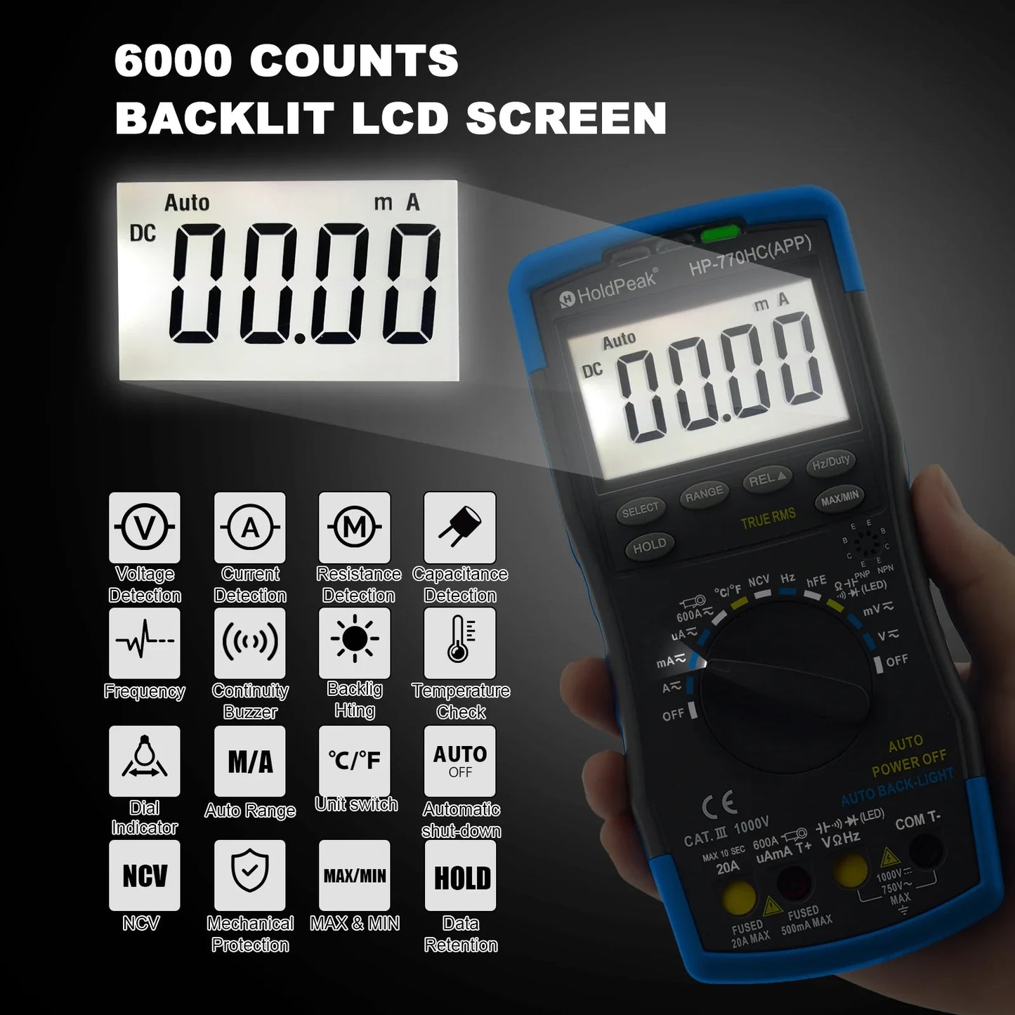 Multimeter met vervangbare batterij