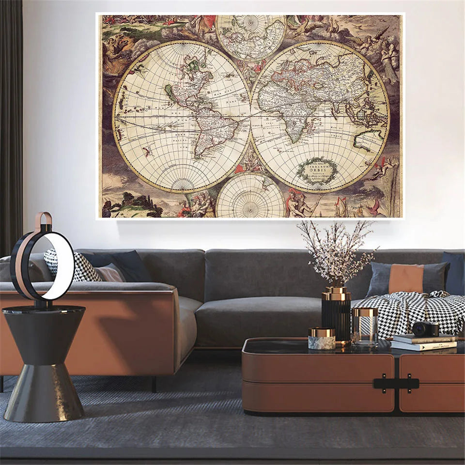 Wereldkaart als fotoprint – Realistische wereldweergave