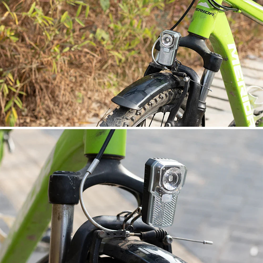 Fietslamp met lensbescherming tegen regen