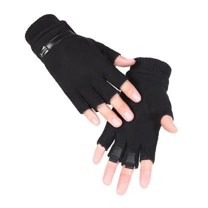 Gevoerde leren heren handschoenen voor kou
