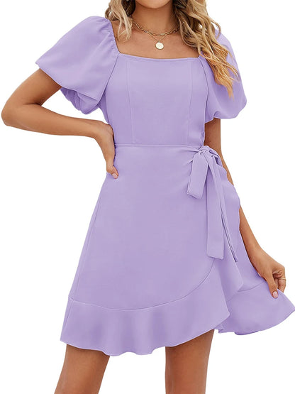 Pastel jurk met elegante details