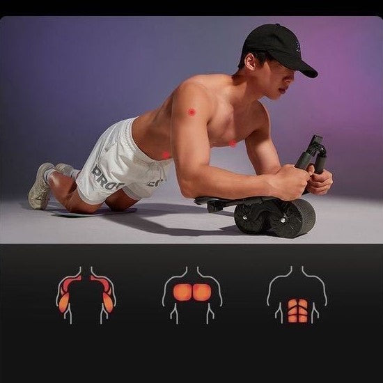 MOLOO-AB-Roller-met-Timer-Roze-Wielroller-Buikspierwiel-Home-Workout