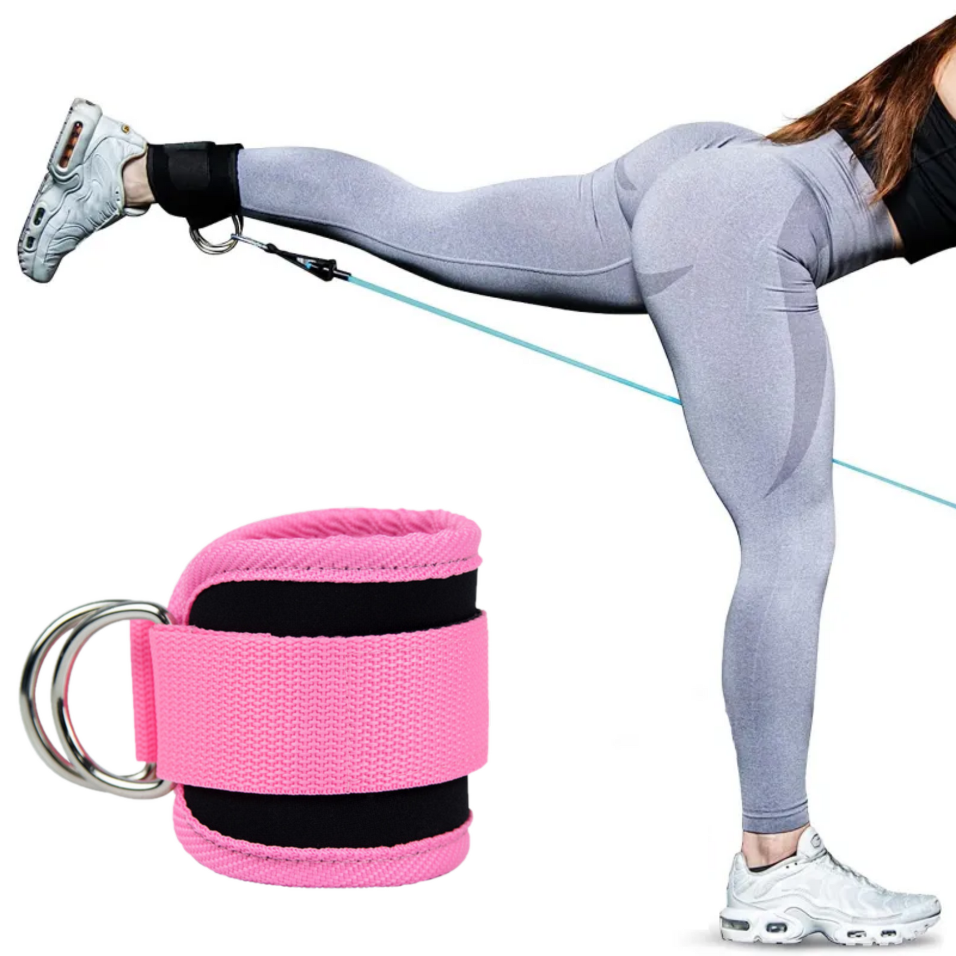 MOLOO-Ankle-Strap-Roze-Fitness-Enkel-strap-Enkelband-Kickbacks-Ankle-Cuff-Strap