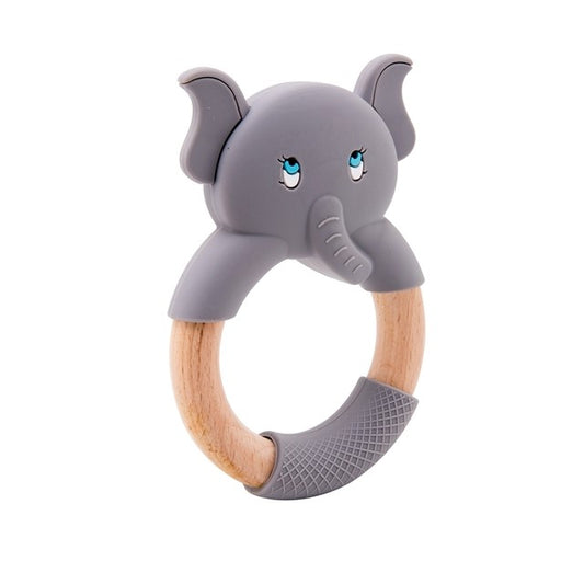 MOLOO-Baby-Bijtring-Olifant-Grijs-Verzachtend-Bijtspeelgoed-Siliconen-Bijtring-Veilig