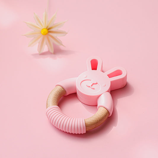 MOLOO-Baby-Bijtring-Roze-Verzachtend-Bijtspeelgoed-Siliconen-Bijtring-Veilig-Tandjes-Speelgoed