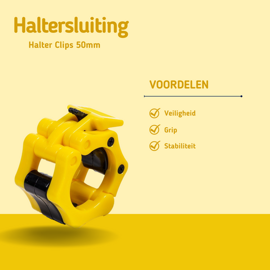 MOLOO-Barbell-Clips-Geel-Haltersluiting-Halterklem-Barbell-Lock-Halter-Clips-50mm