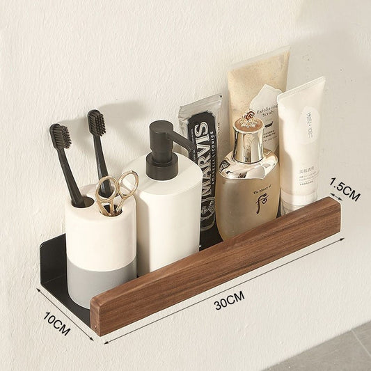 MOLOO-Doucherek-Hout-Zonder-Boren-30cm-Zwart-Doucherekje-Wand