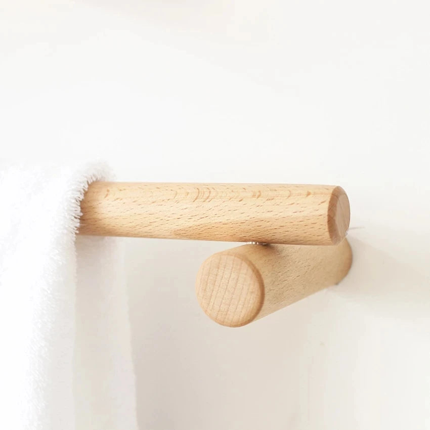 MOLOO-Handdoekrek-Hout-Handdoekhouder-Handdoekstang-45cm-Badkamer-Handdoekenrek