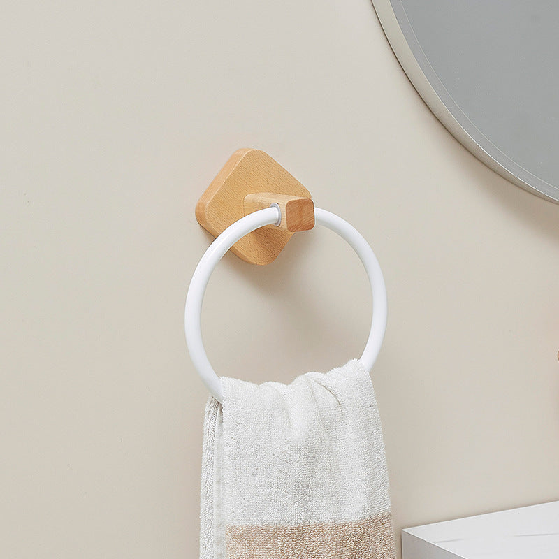 MOLOO-Handdoekring-Hout-Badkamer-Handdoekhouder-Handdoekrek-Luxe-Handdoek-Rek