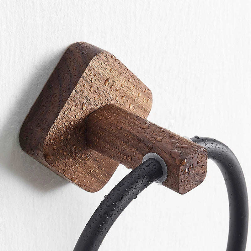    MOLOO-Handdoekring-Walnoothout-Badkamer-Handdoekhouder-Handdoekrek-Luxe-Handdoek-Rek