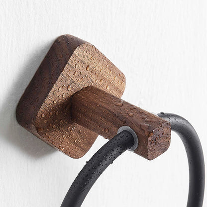    MOLOO-Handdoekring-Walnoothout-Badkamer-Handdoekhouder-Handdoekrek-Luxe-Handdoek-Rek