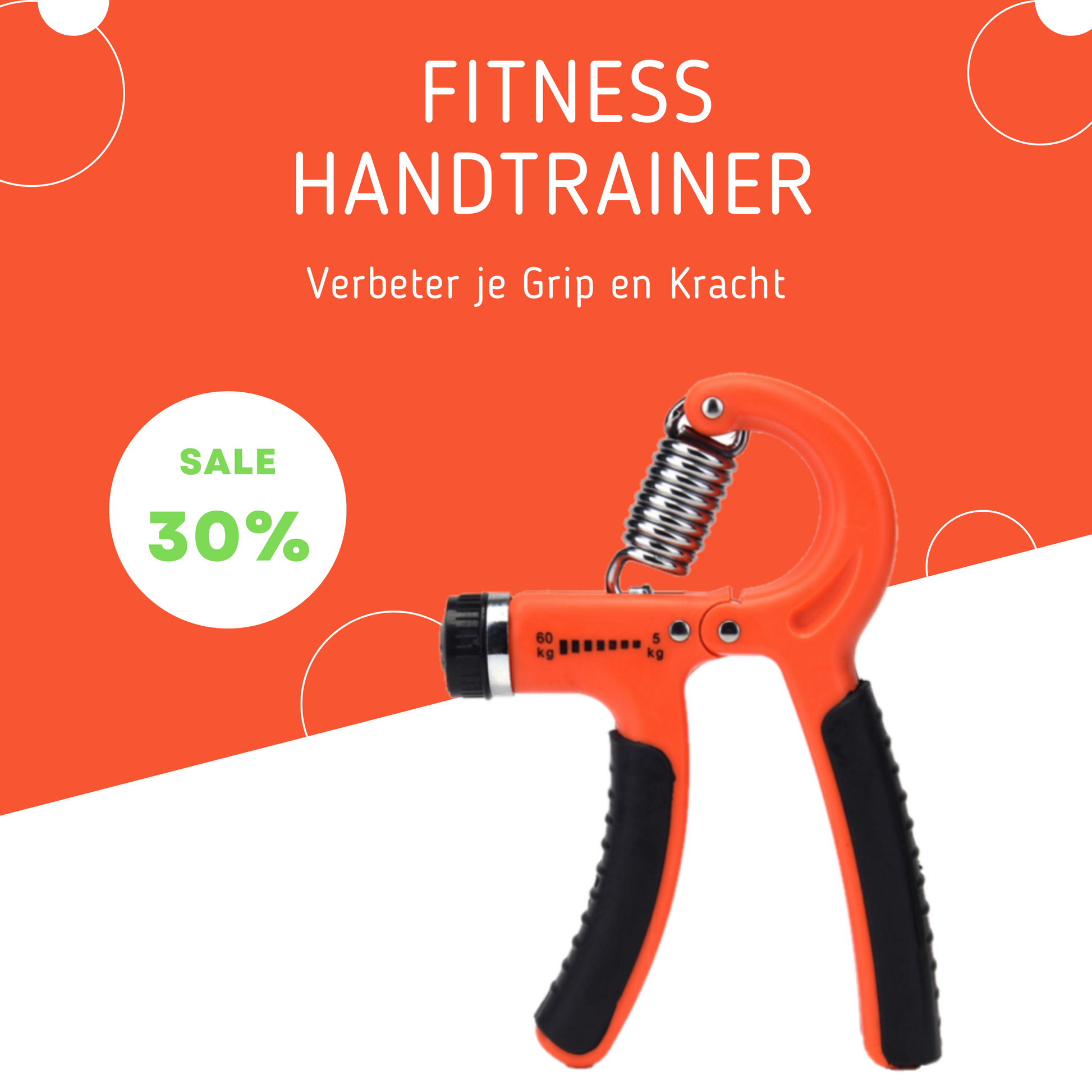 MOLOO-Handtrainer-Oranje-Handknijper-Armtrainer-Grip-Trainer-Fitness-Handgrip