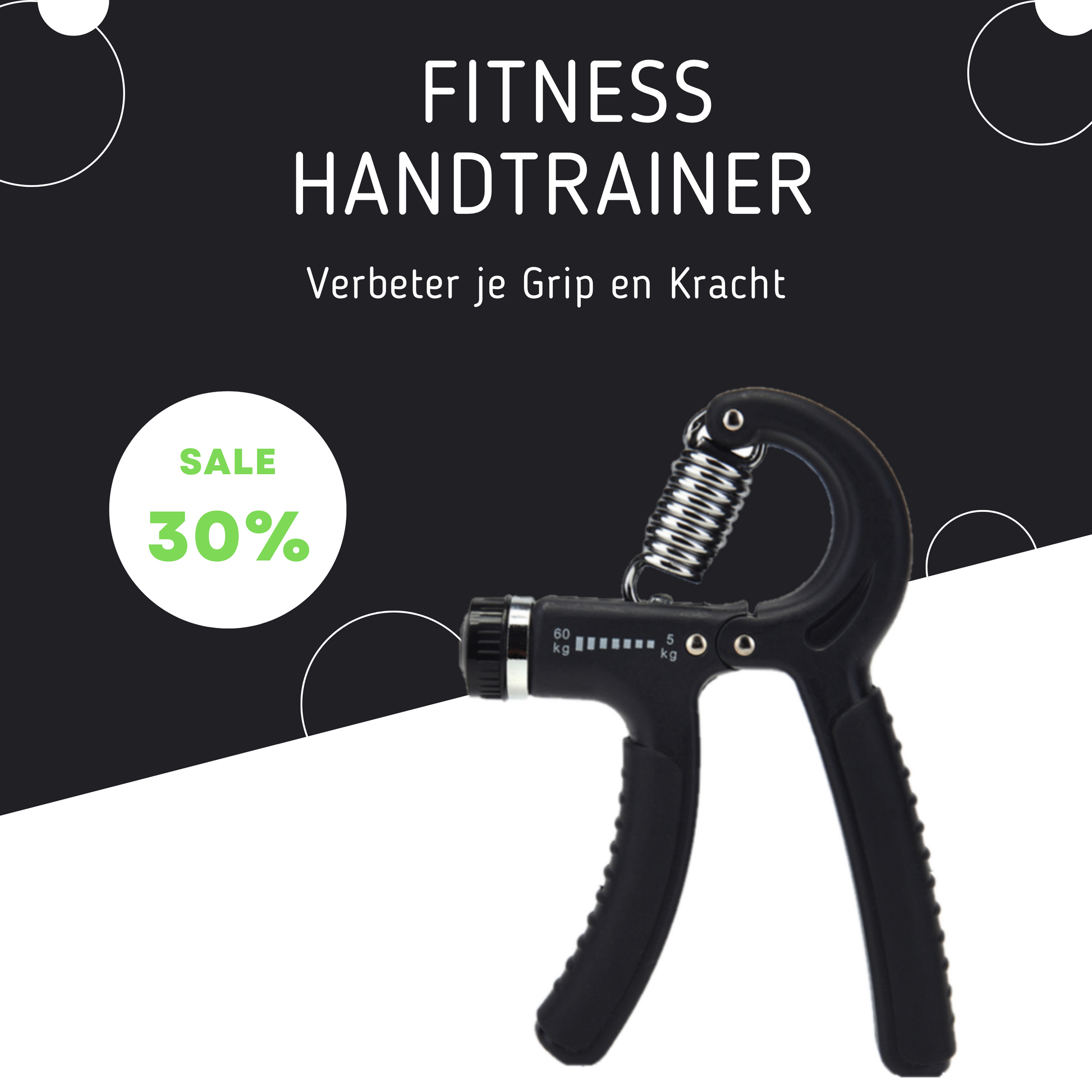 MOLOO-Handtrainer-Zwart-Handknijper-Armtrainer-Grip-Trainer-Fitness-Handgrip