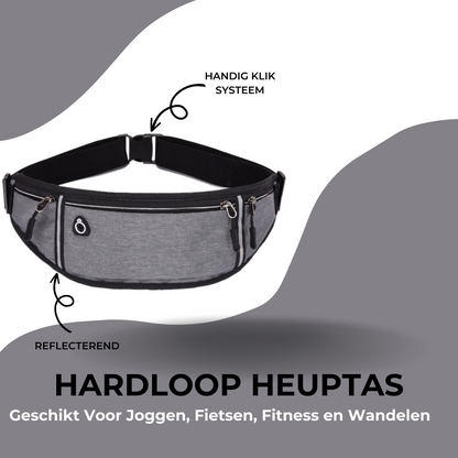 MOLOO-Hardloop-Heupband-Voor-Joggen-Grijs-Gym-Telefoonhouder-Sport-Heuptas