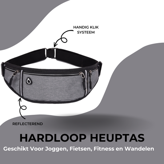 MOLOO-Hardloop-Heupband-Voor-Joggen-Grijs-Gym-Telefoonhouder-Sport-Heuptas