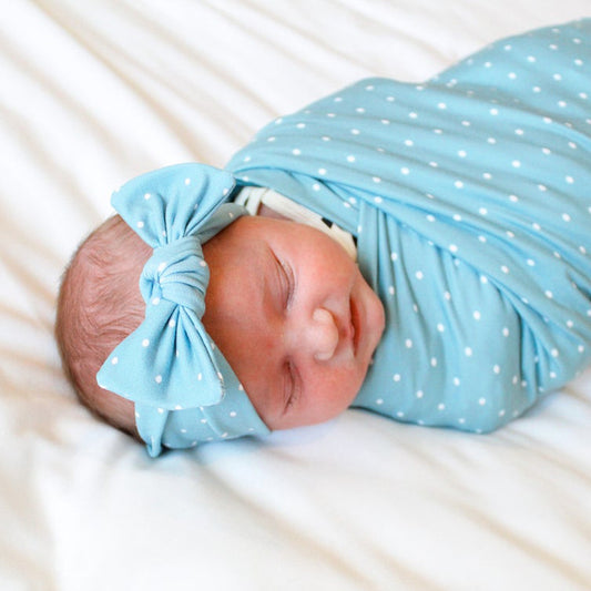 MOLOO-Inbakerdoek-met-Hoofdband-Blauw-Wikkeldeken-Baby-Slaapdoek