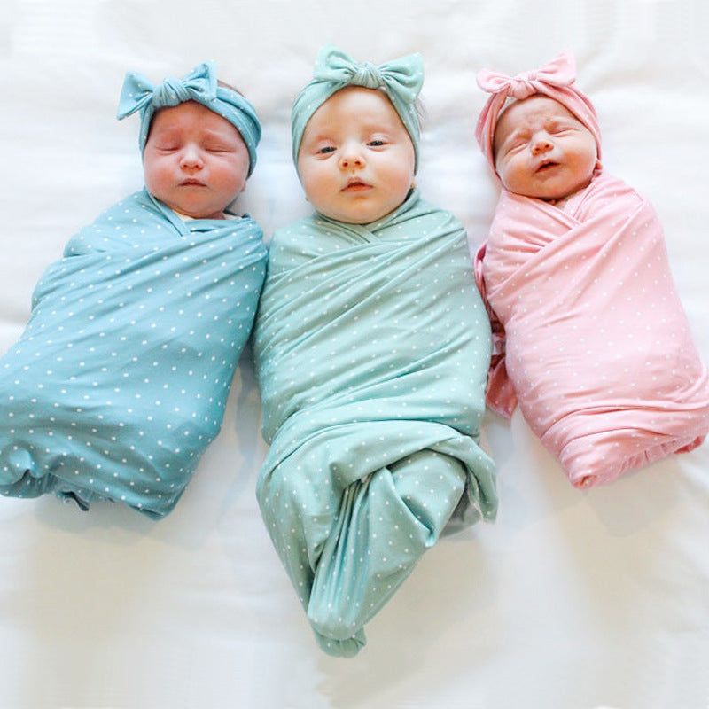 MOLOO-Inbakerdoek-met-Hoofdband-Groen-Wikkeldeken-Baby-Slaapdoek