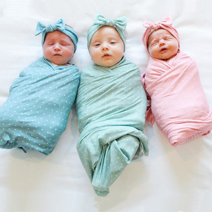 MOLOO-Inbakerdoek-met-Hoofdband-Roze-Wikkeldeken-Baby-Slaapdoek