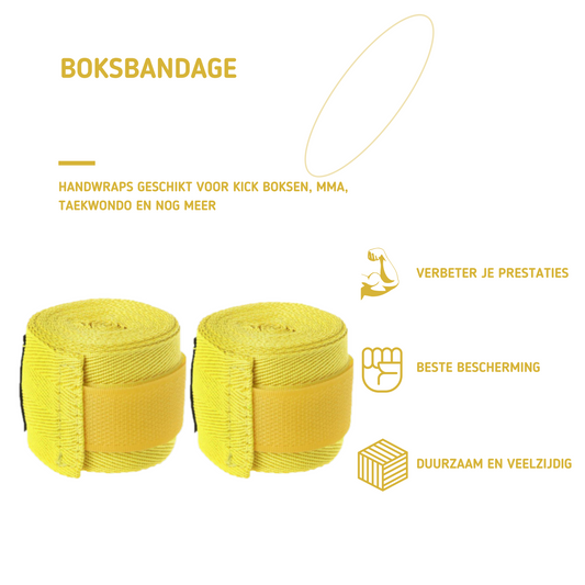 MOLOO-Kick-Boksen-Bandage-Geel-MMA-Taekwondo-Hand-handschoenen-Wraps-Bokspads