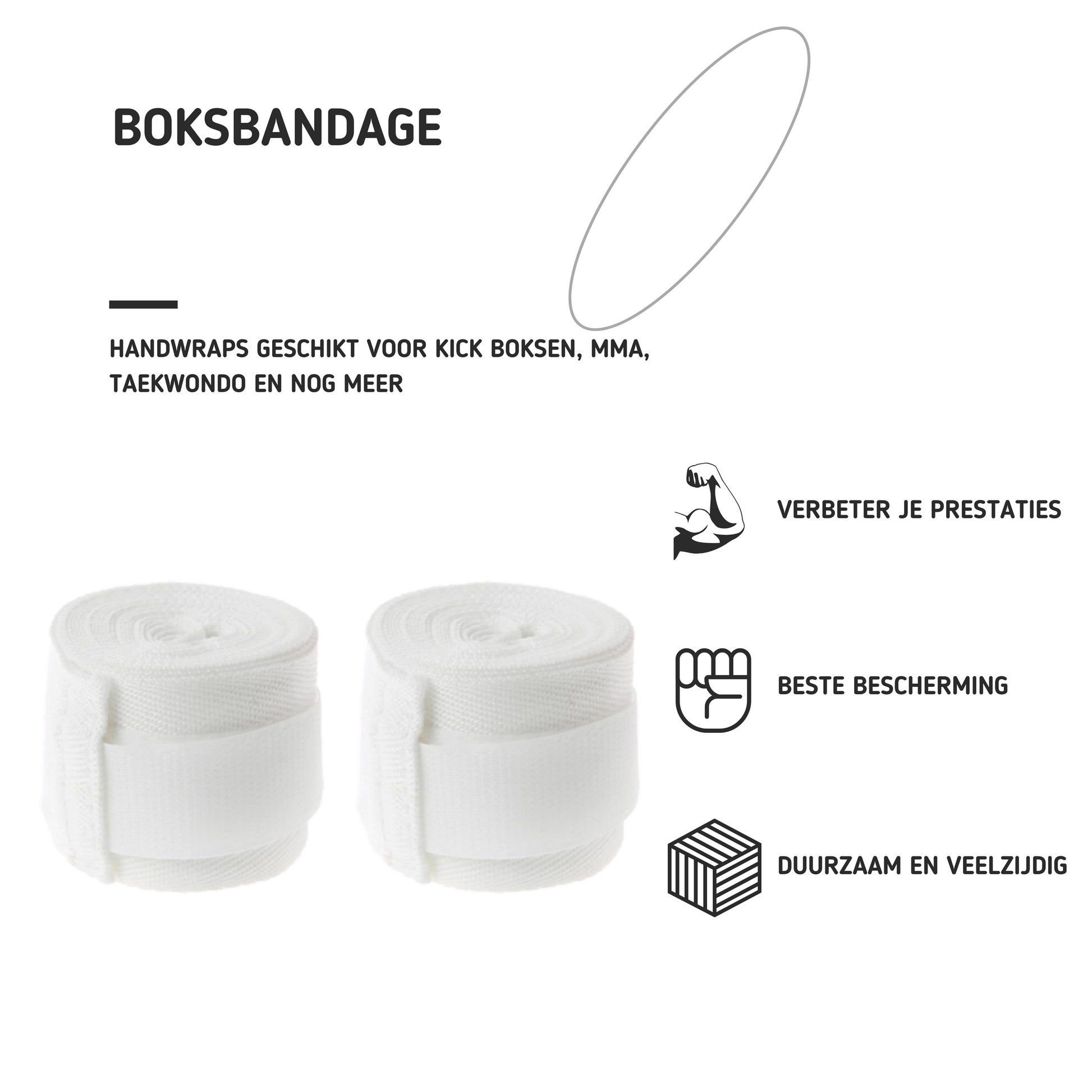 MOLOO-Kick-Boksen-Bandage-Wit-MMA-Taekwondo-Hand-handschoenen-Wraps-Bokspads