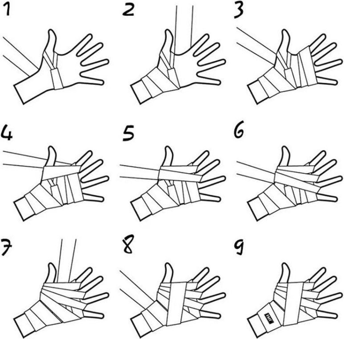 MOLOO-Kick-Boksen-Bandage-Wit-MMA-Taekwondo-Hand-handschoenen-Wraps-Bokspads