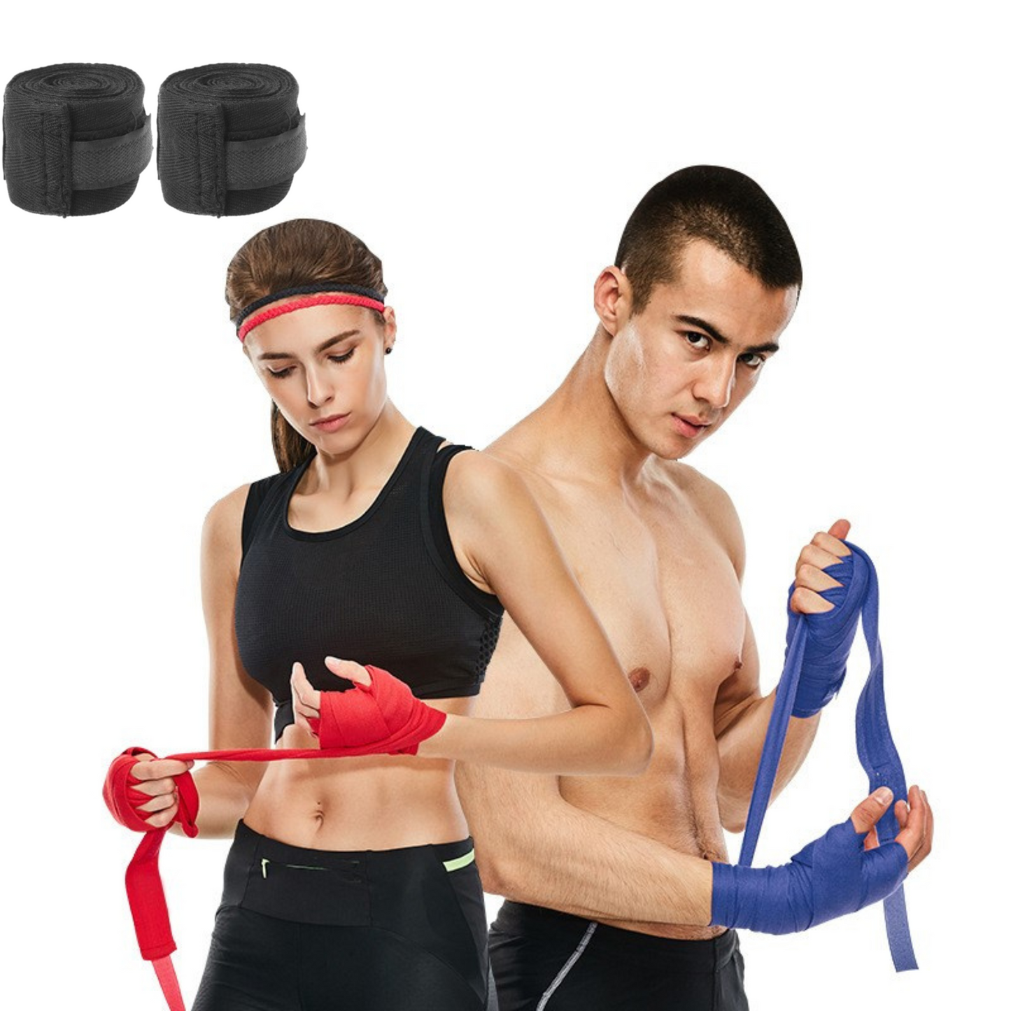 MOLOO-Kick-Boksen-Bandage-Zwart-MMA-Taekwondo-Hand-handschoenen-Wraps-Bokspads