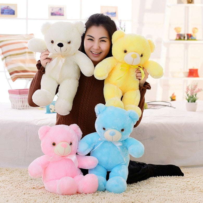 MOLOO-Lichtgevend-Knuffel-Beer-Blauw-LED-Knuffelbeer-32cm-Grote-Hart