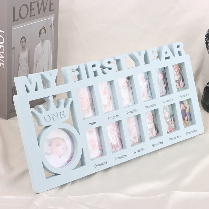 MOLOO-My-First-Year-Baby-Fotolijst-Kinderfotolijst-12-maanden-Wit-Babyshower-Kraamcadeau