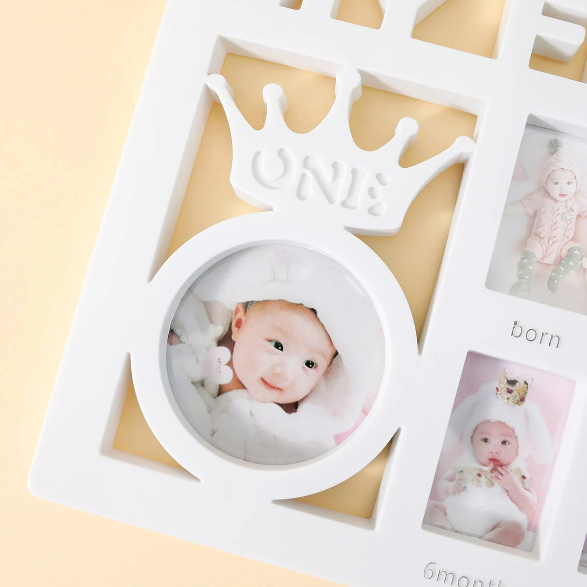 MOLOO-My-First-Year-Baby-Fotolijst-Kinderfotolijst-12-maanden-Wit-Babyshower-Kraamcadeau