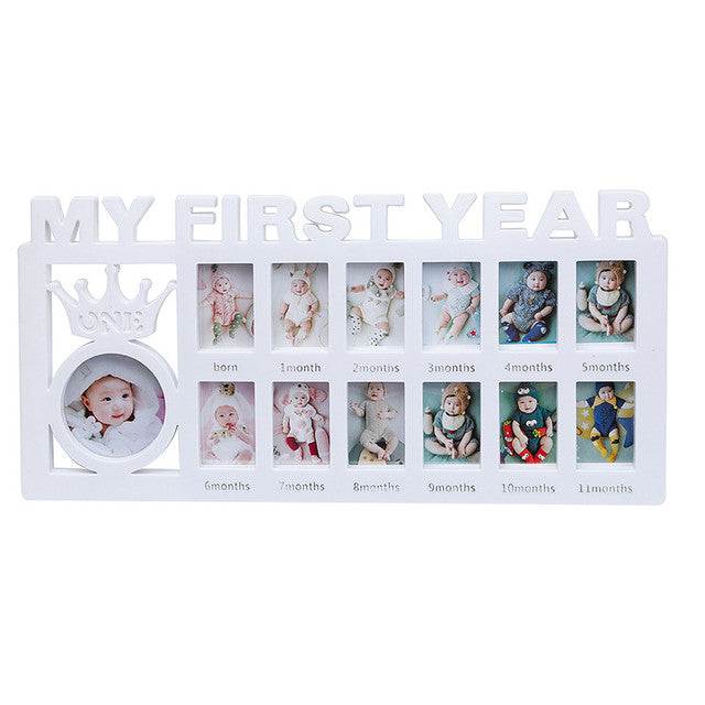 MOLOO My First Year Baby Fotolijst Wit - Kinderfotolijst - 12 maanden - Babyshower Kraamcadeau