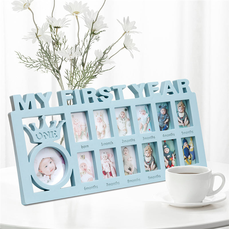 MOLOO-My-First-Year-Baby-Fotolijst-Kinderfotolijst-12-maanden-Wit-Babyshower-Kraamcadeau