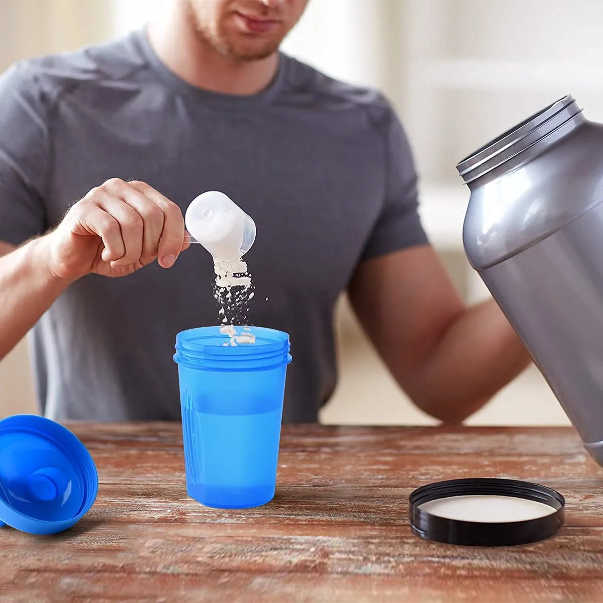MOLOO-Shakebeker-Groen-Proteine-Beker-Waterfles-Drinkfles-Sportbeker-400ml
