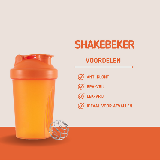 MOLOO-Shakebeker-Oranje-Proteine-Beker-Waterfles-Drinkfles-Sportbeker-400ml