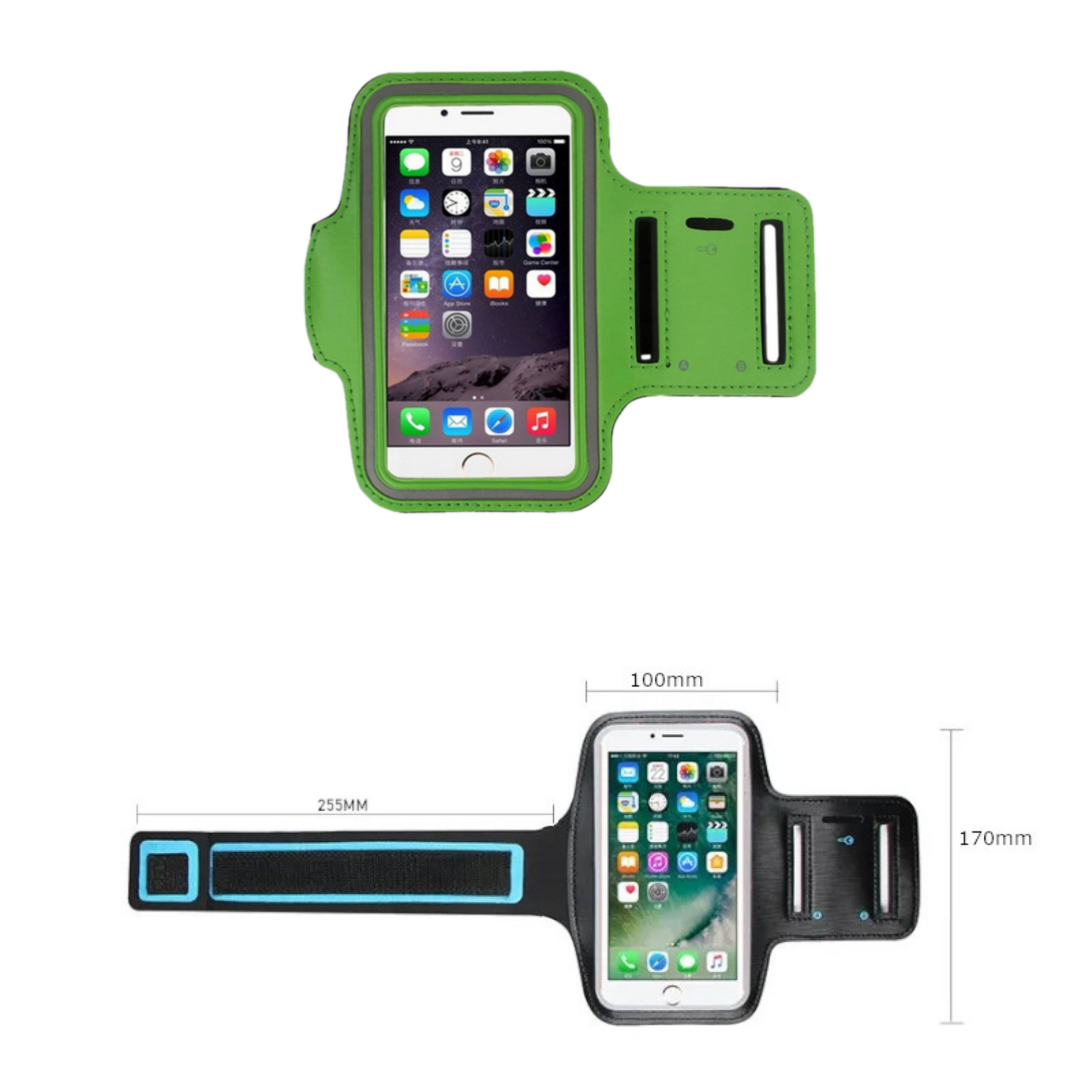 MOLOO-Universele-Smartphone-Armband-Groen-Hardloopband-Sportarmbanden-Reflecterend