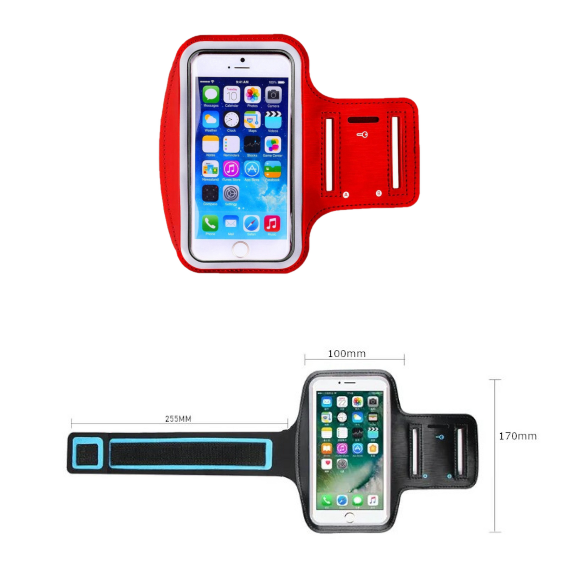     MOLOO-Universele-Smartphone-Armband-Rood-Hardloopband-Sportarmbanden-Reflecteren