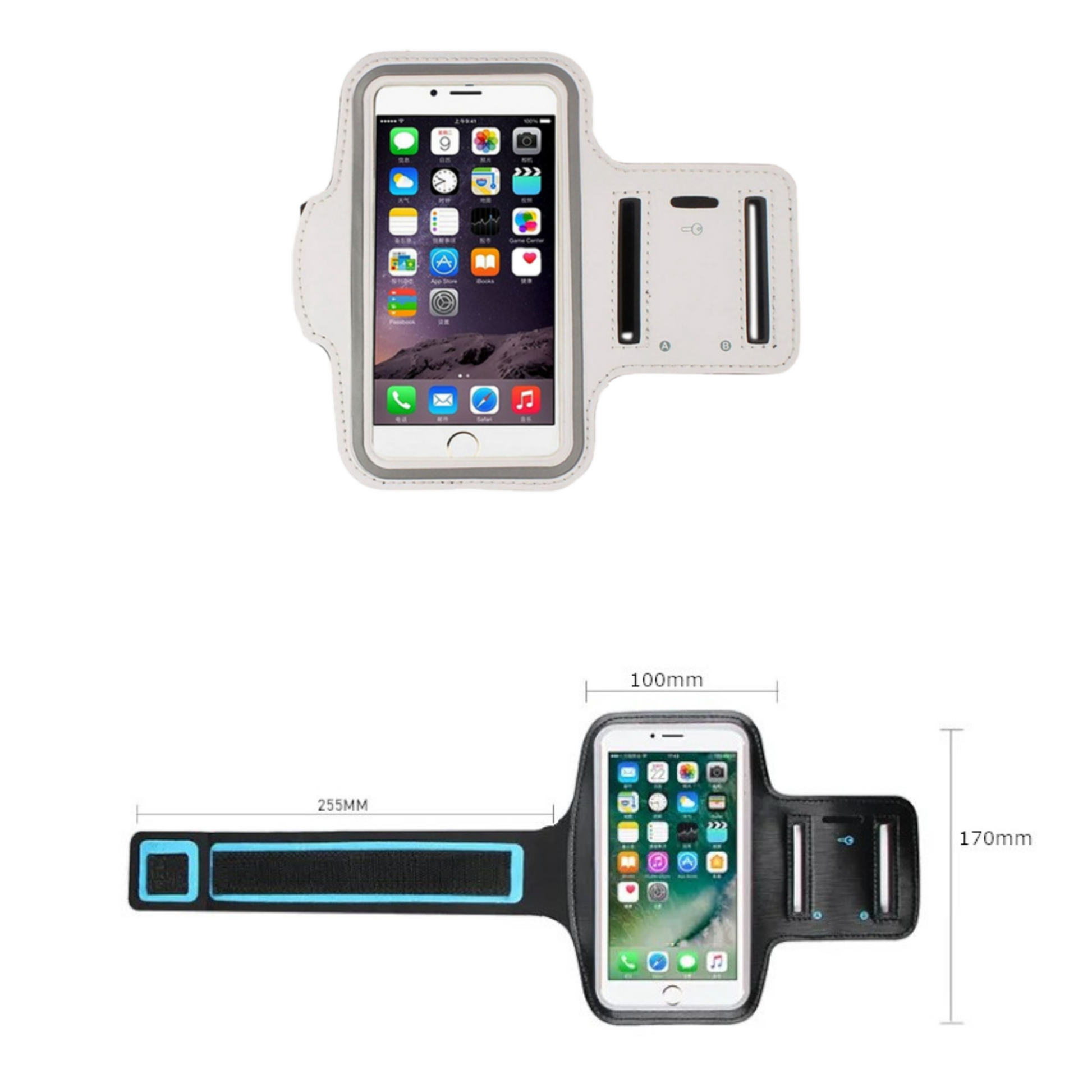 MOLOO-Universele-Smartphone-Armband-Wit-Hardloopband-Sportarmbanden-Reflecterend