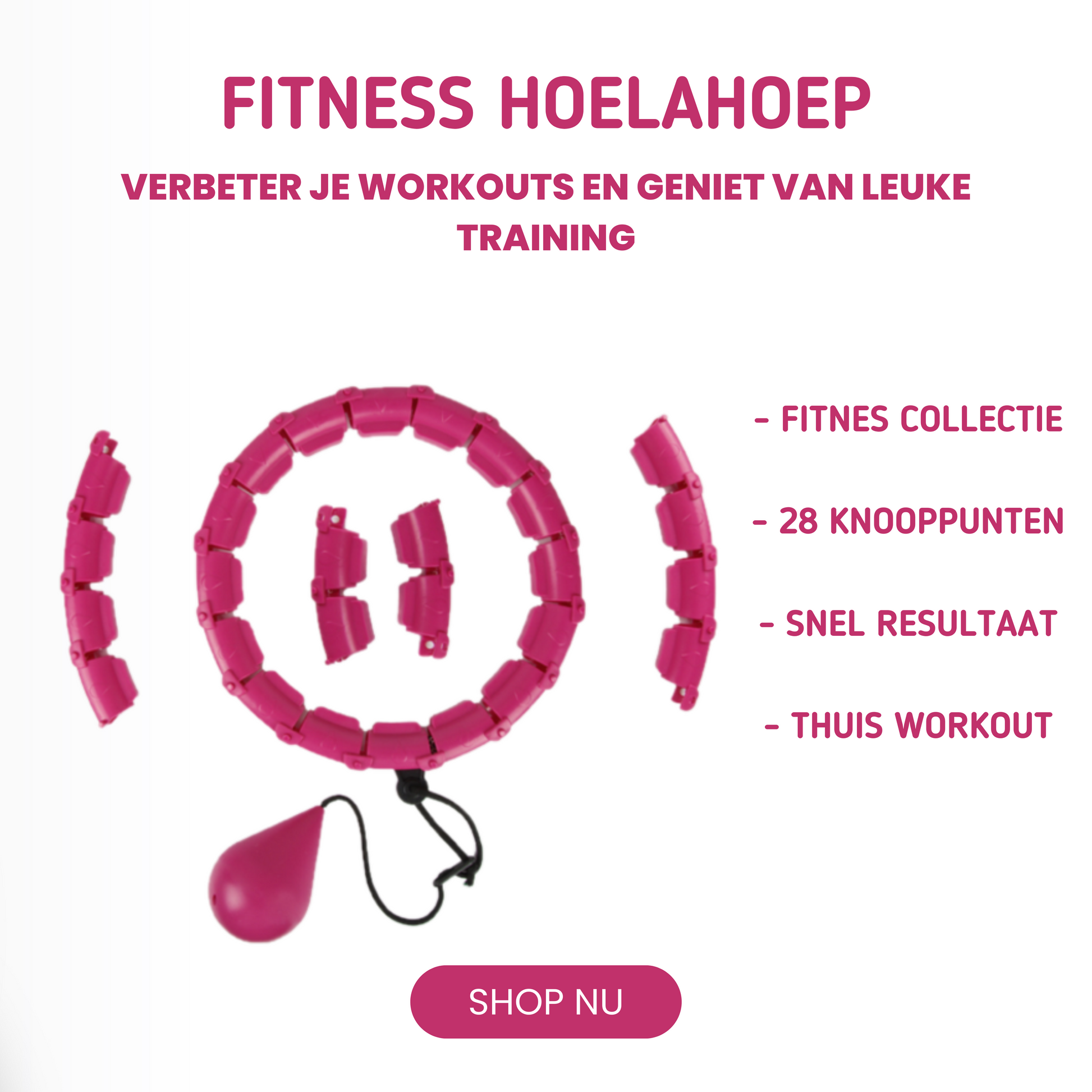 MOLOO-Verstelbare-Fitness-Hoelahoep-Met-Gewicht-Roze-Sport-Hoepel-28-Punten