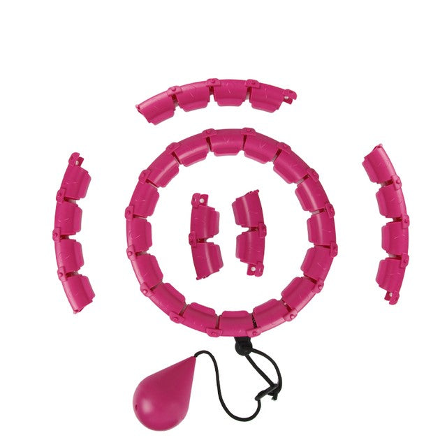 MOLOO-Verstelbare-Fitness-Hoelahoep-Met-Gewicht-Roze-Sport-Hoepel-32-Punten