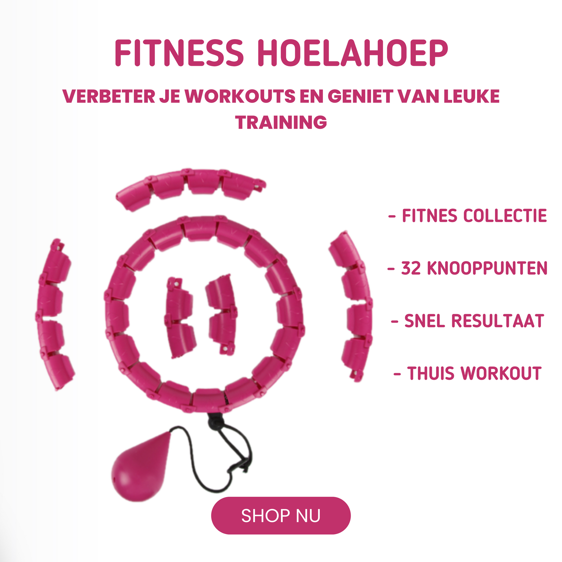 MOLOO-Verstelbare-Fitness-Hoelahoep-Met-Gewicht-Roze-Sport-Hoepel-32-Punten