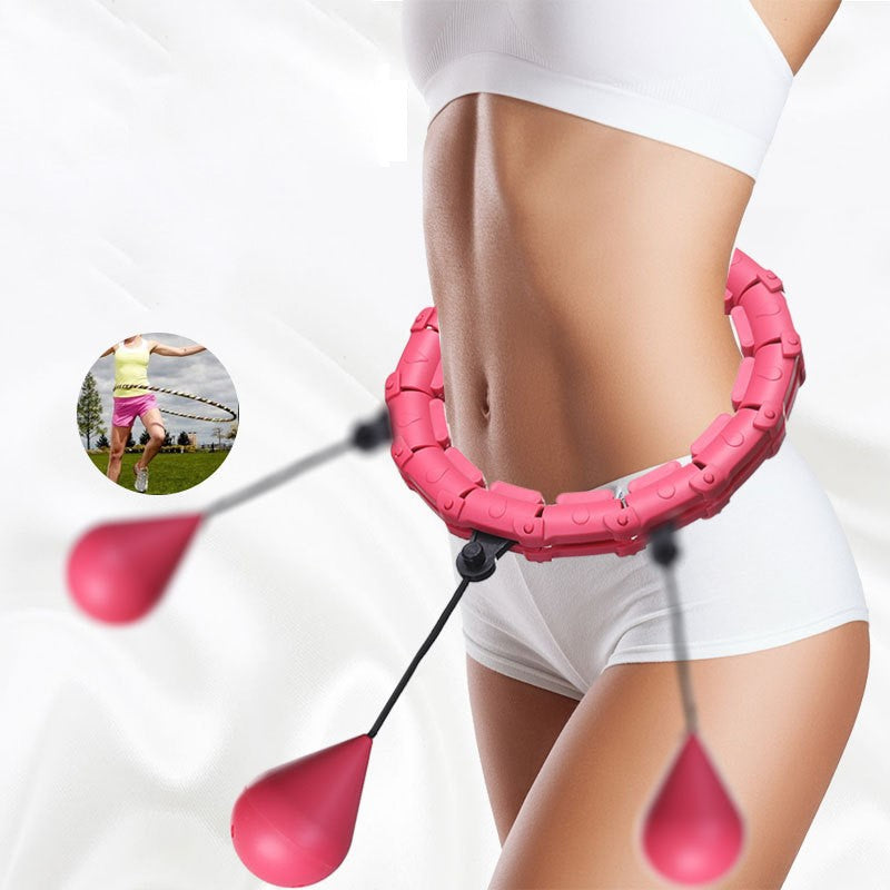 MOLOO-Verstelbare-Fitness-Hoelahoep-Met-Gewicht-Roze-Sport-Hoepel-32-Punten
