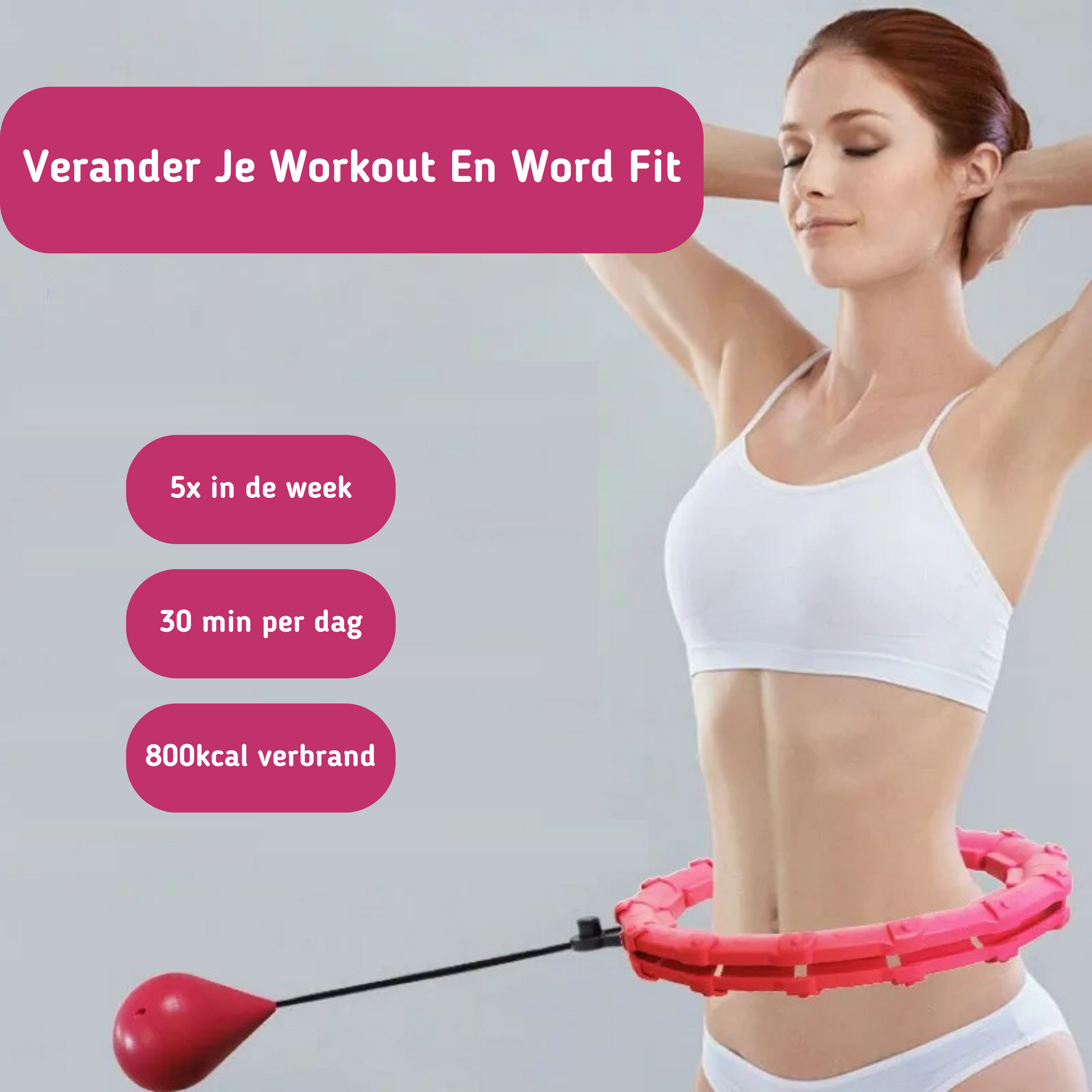 MOLOO-Verstelbare-Fitness-Hoelahoep-Met-Gewicht-Roze-Sport-Hoepel-32-Punten