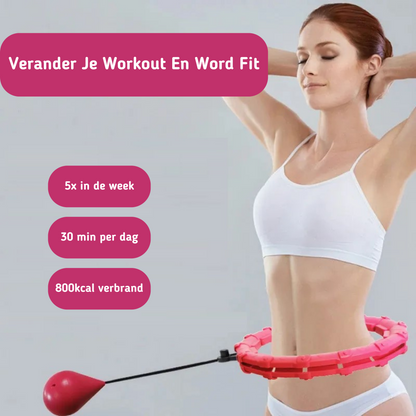 MOLOO-Verstelbare-Fitness-Hoelahoep-Met-Gewicht-Roze-Sport-Hoepel-32-Punten
