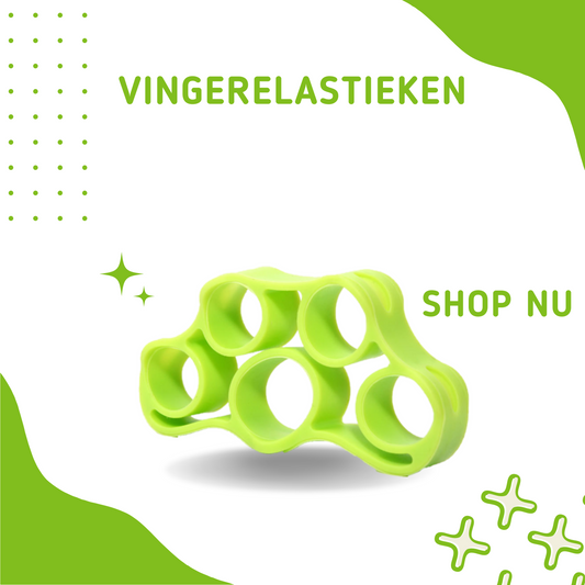 MOLOO Vingerelastieken Groen Vingertrainer Finger trainer Handrevalidatie Griptrainer Arm Hand Stretcher