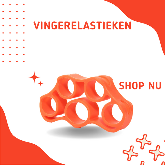 MOLOO Vingerelastieken Oranje Vingertrainer Finger trainer Handrevalidatie Griptrainer Arm Hand Stretcher