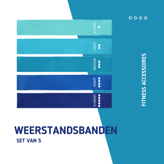 MOLOO-Weerstandsbanden-Blauw-Resistance-Band-Set-van-5-Bootybands-Fitness-Elastiek