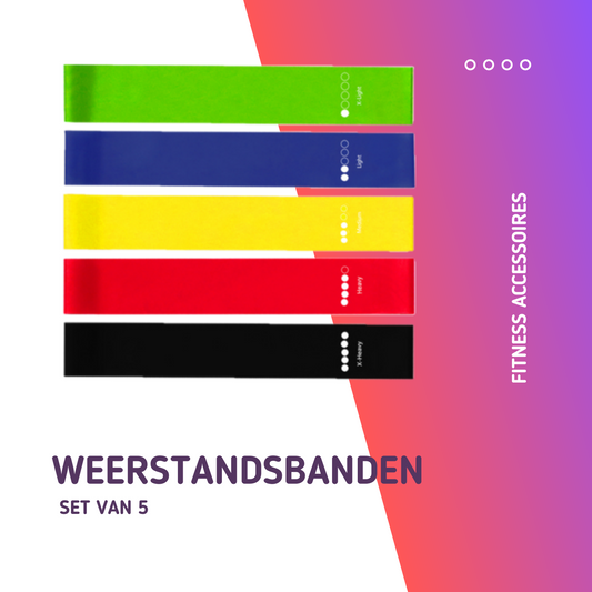 MOLOO-Weerstandsbanden-Mix-Resistance-Band-Set-van-5-Bootybands-Fitness-Elastiek