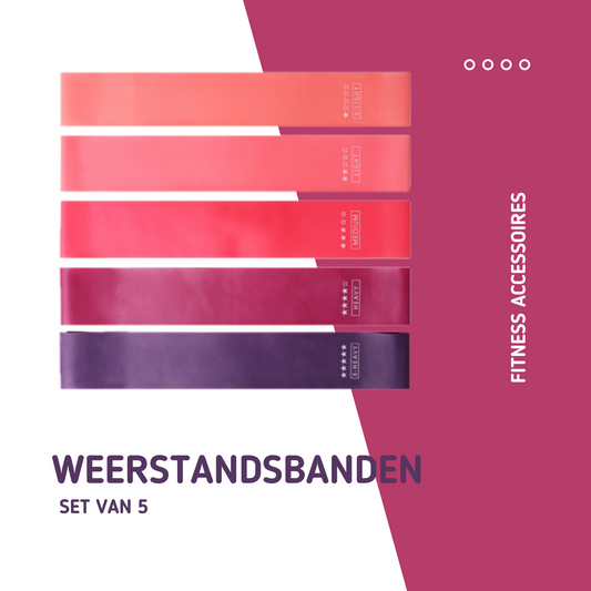 MOLOO-Weerstandsbanden-Roze-Resistance-Band-Set-van-5-Bootybands-Fitness-Elastiek