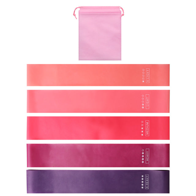 MOLOO-Weerstandsbanden-Roze-Resistance-Band-Set-van-5-Bootybands-Fitness-Elastiek