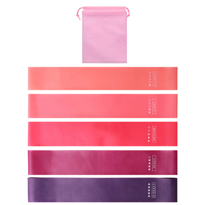 MOLOO-Weerstandsbanden-Roze-Resistance-Band-Set-van-5-Bootybands-Fitness-Elastiek