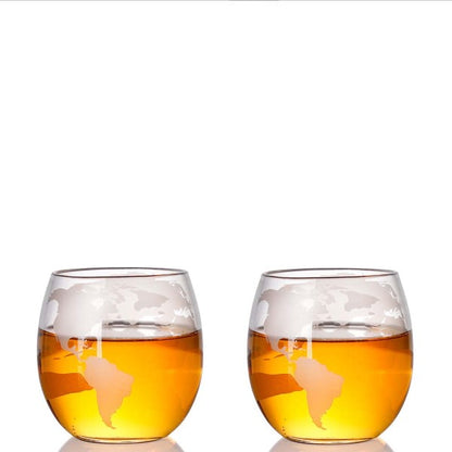 MOLOO-Whiskey-Set-Globe-Decanter-Luxe-Wereldbol-Karaf-2-Glazen-900-ML
